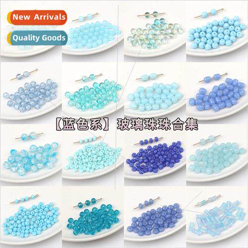Glass round beads hand-painted beads loose beads diy handmad