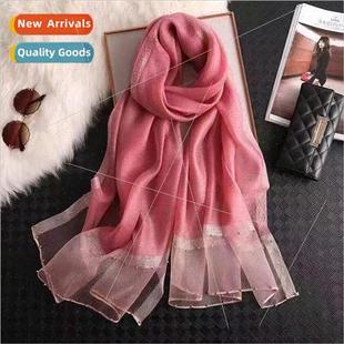 silk mul winter scarf beaded wool womens real new and Autumn