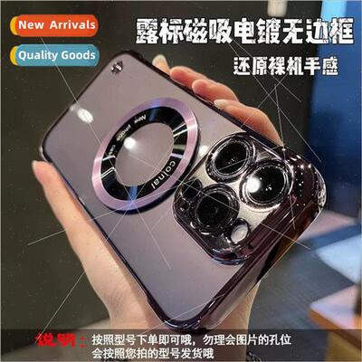 适用 iPhone 14 phone case creative leakage label plating bor