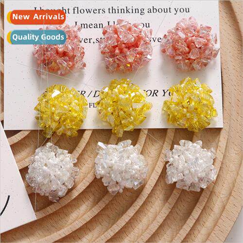 French fashion shiny crystal diffuse star flower cluster ear