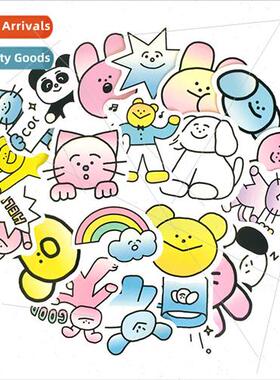 Cartoon gradient 21 animal helmet stickers rabbit panda rain