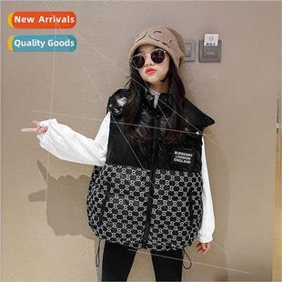 Girls down cotton vest outside wear undershirt winter 2023 n