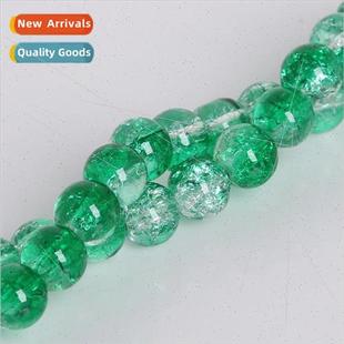 Pop Beads Round Glass DIY Hole Crackle Color 8mm Two