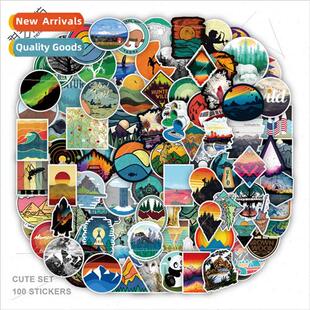 100 travel outdoor scenery graffiti stickers trolley case sc