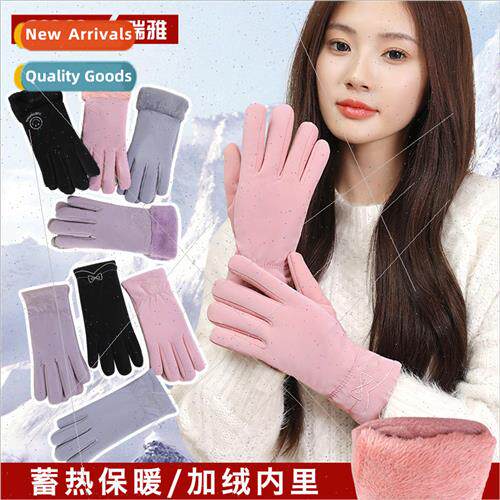 Womens gloves winter padded cold thickened warm ski gloves o