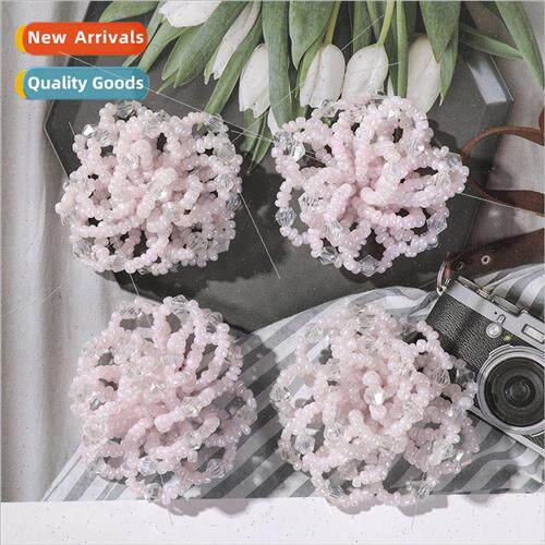 Sweet gentle wind pink crystal flower clusters diy handmade