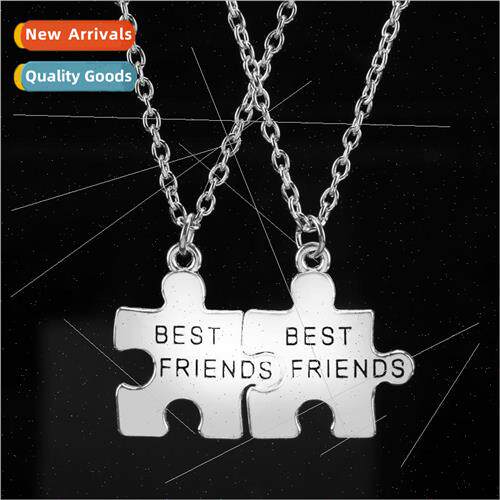 New girlfriends good friends puzzle necklace simple men and