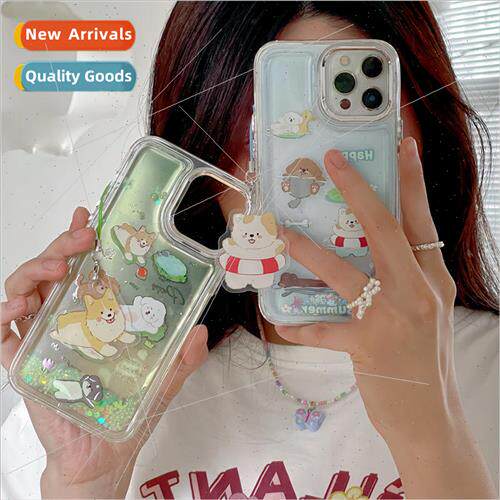 Quicksand Cartoon Cute Puppy iPhone13 Couple 14ProMax 适用 A