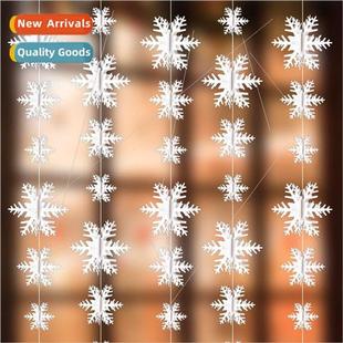 snowflake dimensional string hanging decorations three