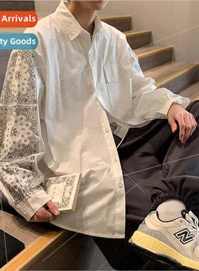 Spring new Japanese retro printing very fairy shirt men Kore