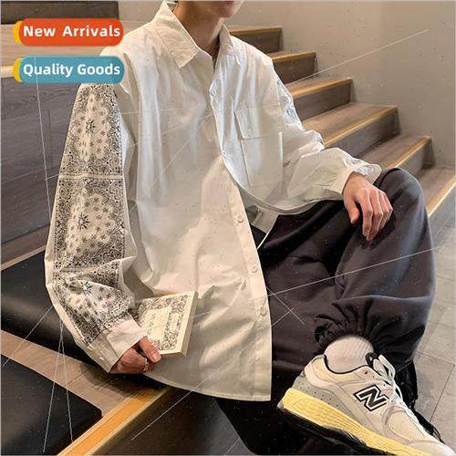 Spring new Japanese retro printing very fairy shirt men Kore