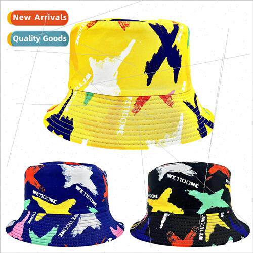 New graffiti wellcome print double-sided fisherman hat men a