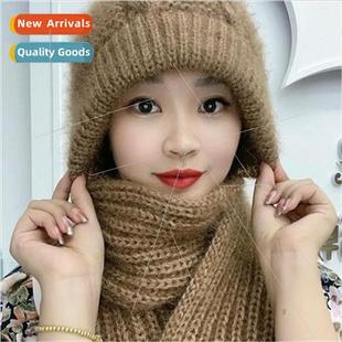 winter squirre female fall cap all one warm Hat and scarf
