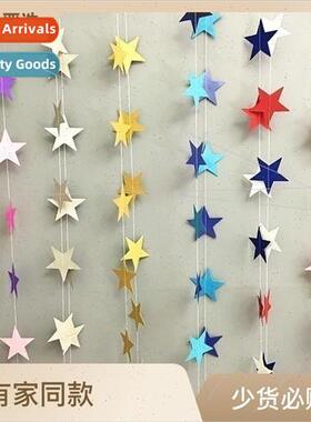 4 meters gold silver and blue five-pointed star Christmas ha