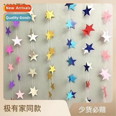 4 meters gold silver and blue five-pointed star Christmas ha
