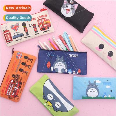 Korean stationery creative Ox适用d cloth pencil bag cartoon