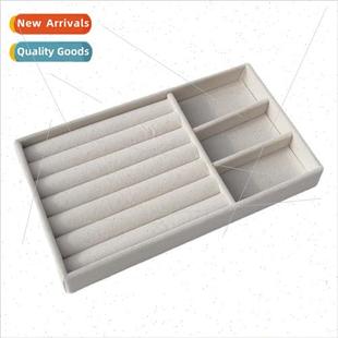 velvet ring earrings Beige empty box tray jewelry