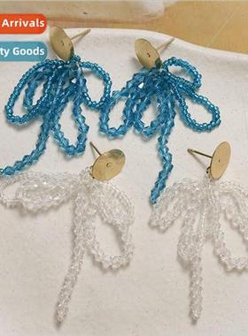 Spring and summer new colorful bead weaving bow flowers tass