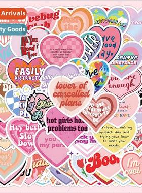 64 heart stickers personalized graffiti heart letters handbo