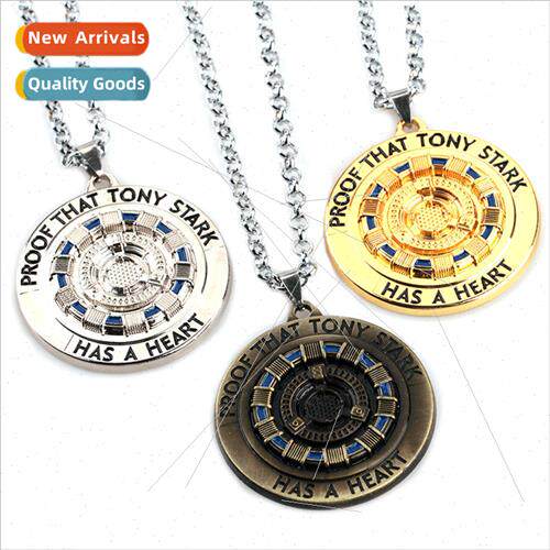 Avengers Iron Man Keychain Energy Block Core Gold Alloy Pend