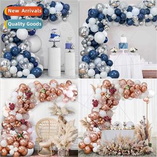 balloon arch set rose part garland gold blue New kit