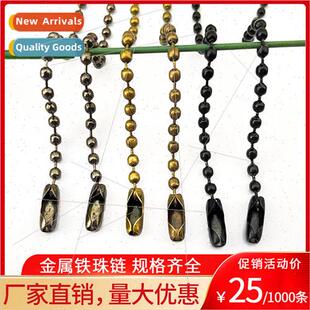 2.3mm bead chain black gunmetal round bead chain tag chain s