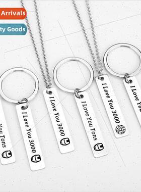 Avengers 4 Iron Man I love you 3000 stainless steel necklace