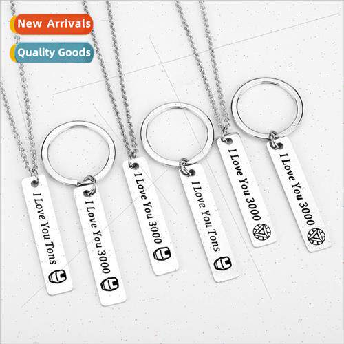 Avengers 4 Iron Man I love you 3000 stainless steel necklace