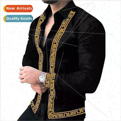 mens 2022 fall new fashion printing in the youth long-sleeve