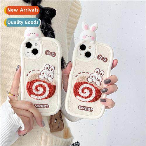 Plush Cake Roll Bunny 适用 iPhone 14 Creative 13/12ProMax Ap