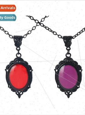 Halloween Vampire Crystal Necklace Gothic Vintage Stardust C