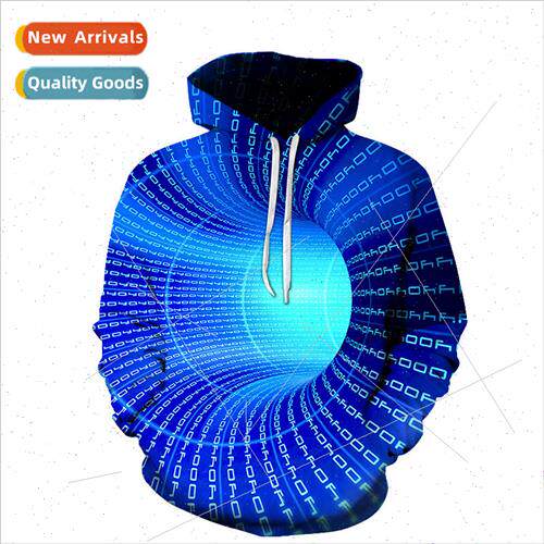 Mens 3d Plus ze Sweatshirt Swirl Print Long Sleeve Hoodie Me