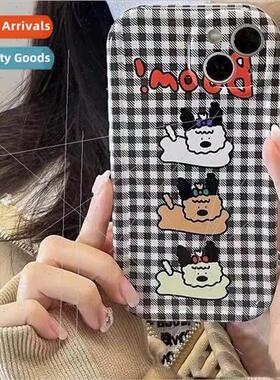 Korean  ins plaid cartoon dog 14ProMax new iPhone 12 Apple 1
