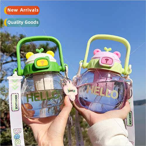 Cute big belly straw cup with tea leak water cup fruit tea c