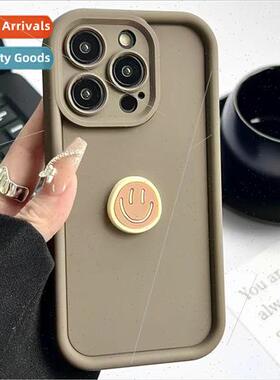 INS  simple solid color smiley face 适用 15/14ProMax new iPh