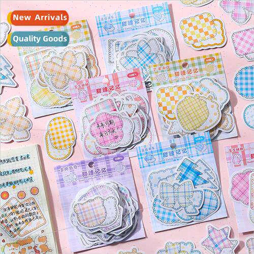 Sweet Sugar Memory Series Handbook Stickers Cute Plaid Kids