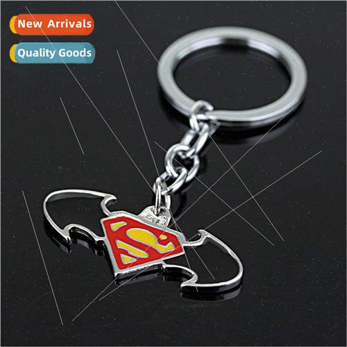 Creative metal car keychain Batman v Superman key pendant sm