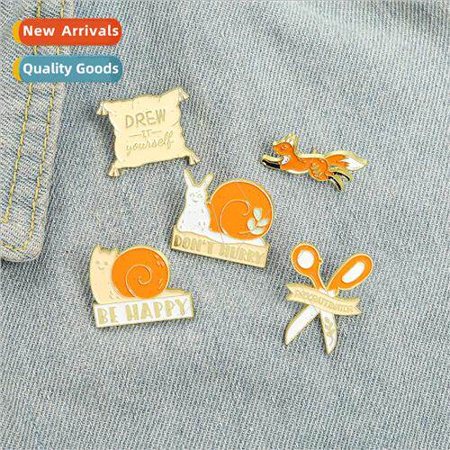 New cartoon creative cute snail fox animal letter shape broo