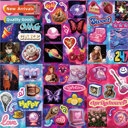 8 retro y2k dress up character stickers DIY cell phone case