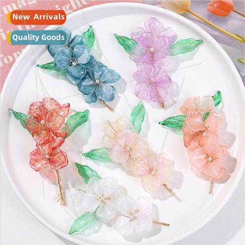 New Chinese ancient  gradient double flowers bouquet diy han
