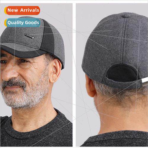 Hat mens fall and winter padded and thickened tweed baseball