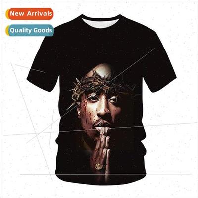 Hip hop rapper Tupac 2PAC commemorative clothing around 3D c