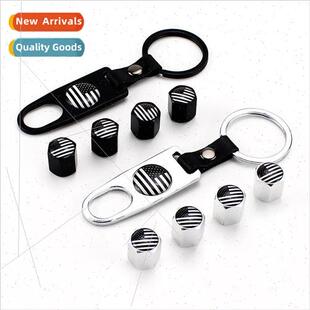 U.S. flag label valve core tire cap creative valve cap autom