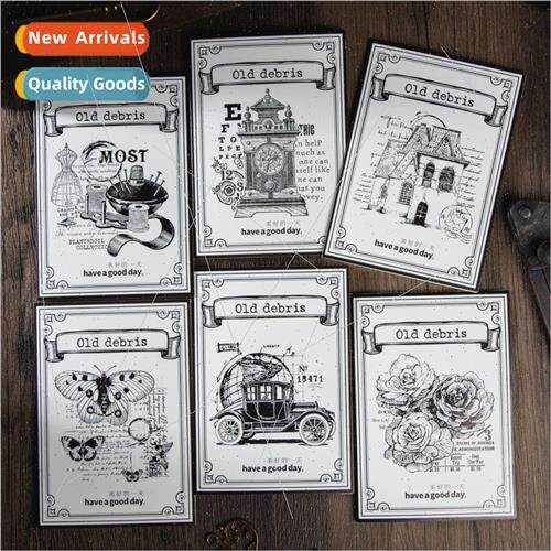 Old things pieces of series of retro handbook gift box colla