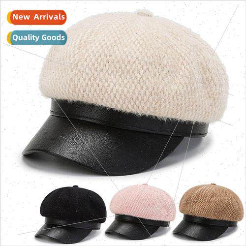 Autumn and winter new hat female fashion octagonal cap versa