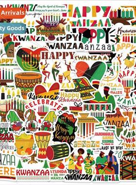 Happy Kwanzaa Kwanzaa Party Decoration Stickers Black Americ