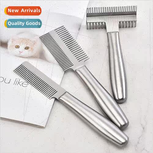 All-steel one-piece hollow core handle pet comb hair removal