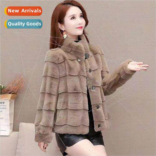 Faux mink short jacket female winter 2021 new Danish mink sm