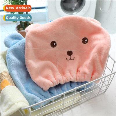 Cartoon bear hair drying cap microfiber absorbent quick dryi