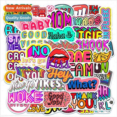 50 into the cartoon letters of the alphabet luggage stickers